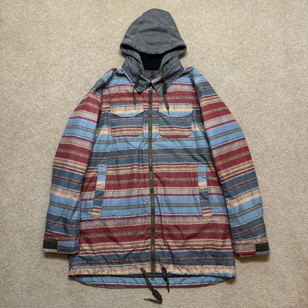 Burton Stella Ski‎ Jacket Womens Medium Multicolor Striped Dryride Hooded Snow